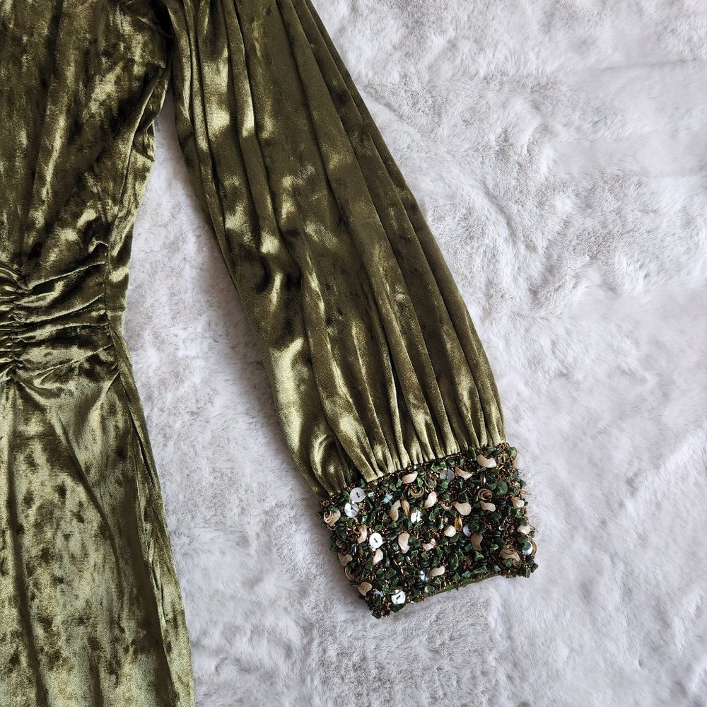 Anthropologie Nirmooha One-Shoulder Velvet Mini Dress - Picture 11 of 16